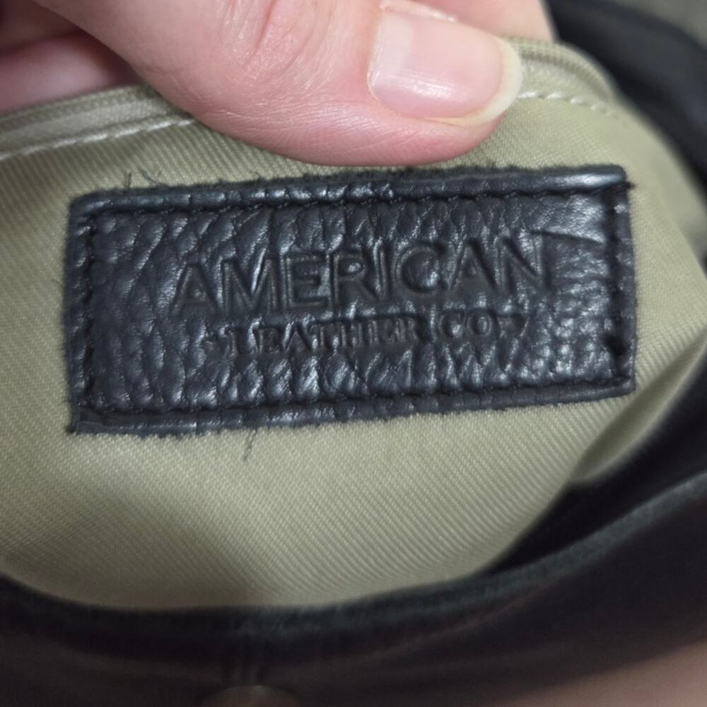 American Leather Co Black Leather Backpack Purse - Picture 11 of 16